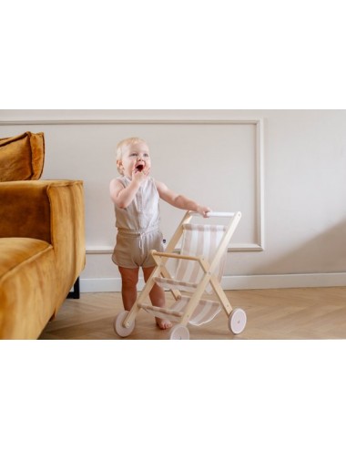 Poussette poupée en bois