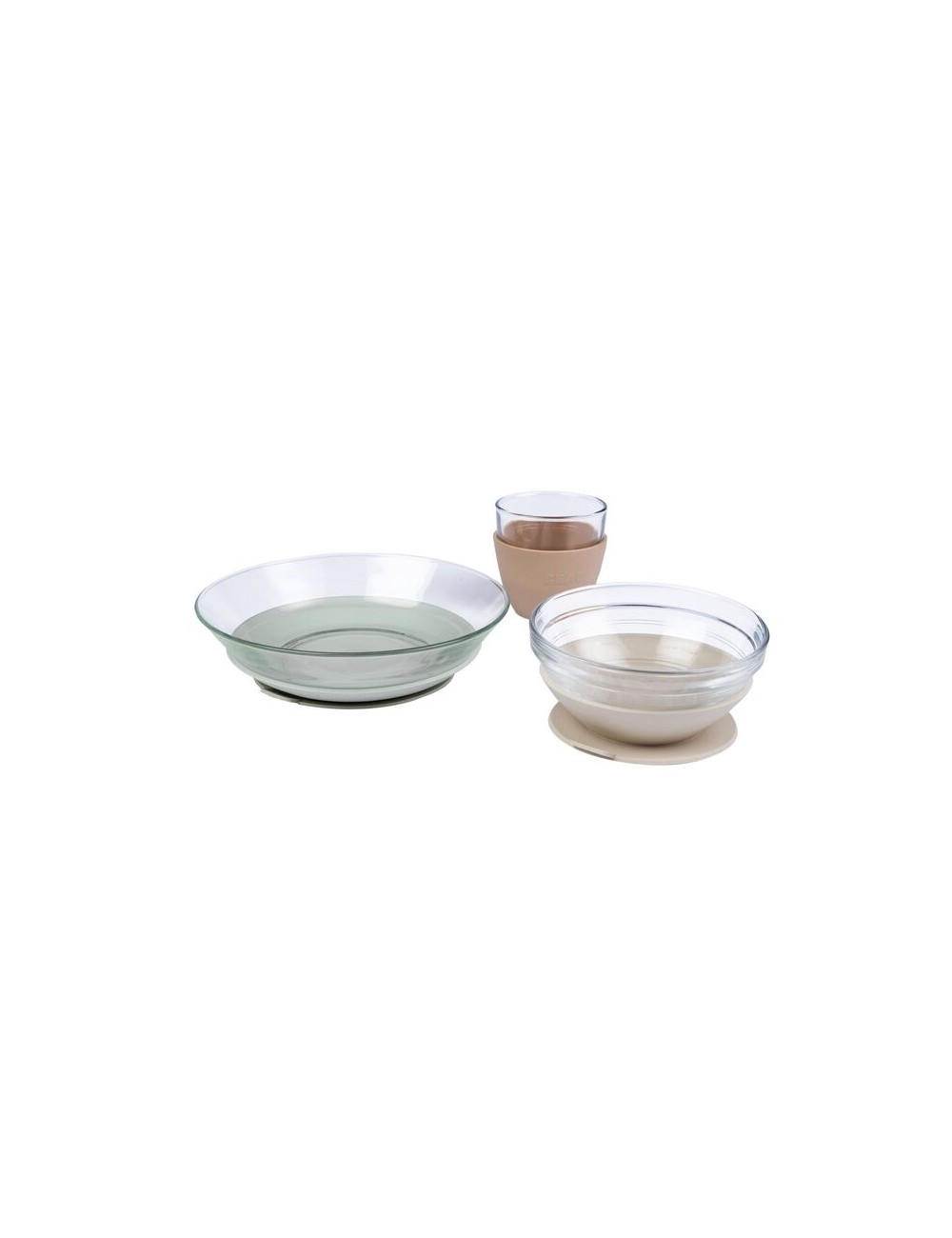 Service en verre avec ventouse